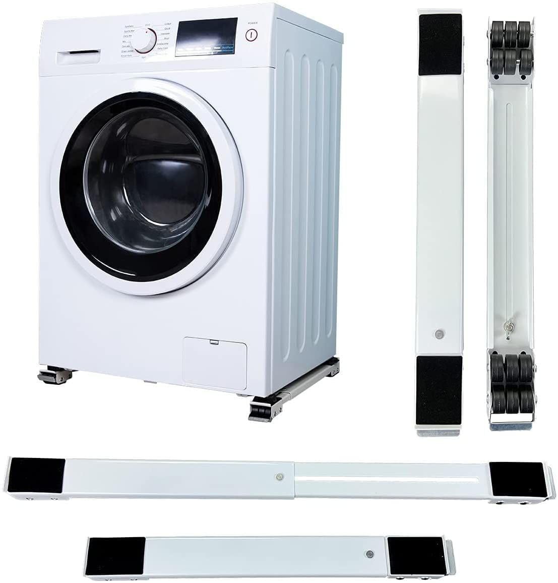 Adjustable Appliance Moving Trolley with Wheels, Locking Brake and Anti-Slip Pads, Expandable Base for Washing Machine and Refrigerator-image-2