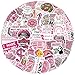 50Pcs Pink Money Stickers Pack,Cute Gold Coin Decals for Laptops Trackpads Keyboards Backpacks Skateboards Luggage Water Bottles Scrapbooks Mirrors Notebooks Journals Cars Bumpers.