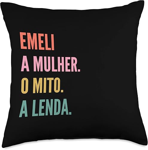 Miniatura 5 de Divertido diseño portugués de nombre Emeli, 16 x 16 pulgadas, multicolor