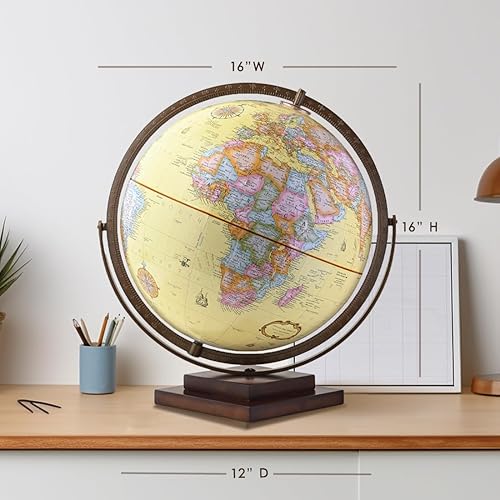 Miniatura 5 de Waypoint Geographic Revolution Globe - Globo de escritorio de 12 pulgadas de diámetro, movimiento giromático de giro completo, decorativo para