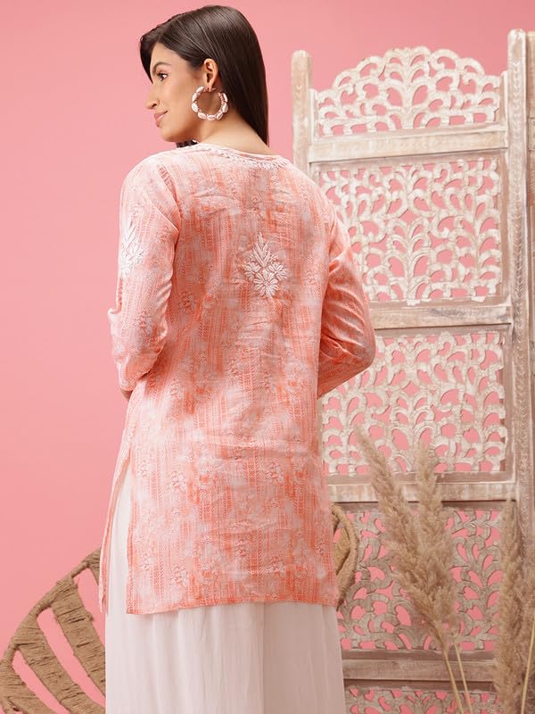 Image of Ada Hand Embroidered Lucknowi Chikankari Cotton Top for Women A911411