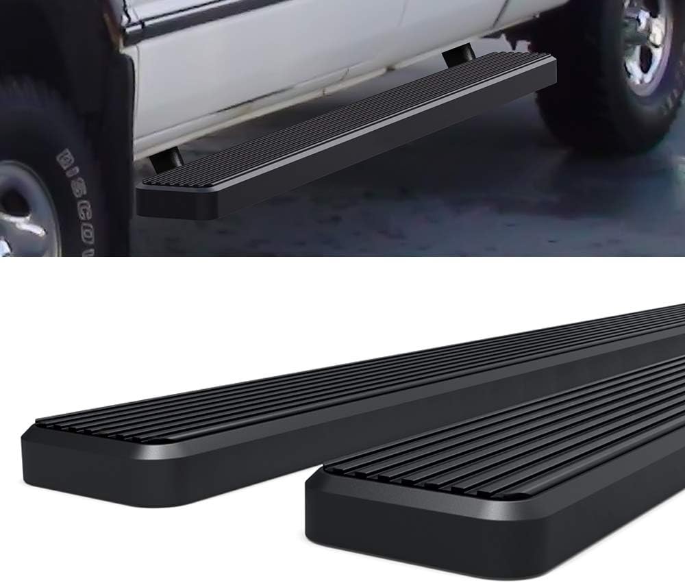 HD Ridez Side Steps 6" Stainless Steel Black Compatible with Dodge Ram 1500 1994-2001 Club Cab & Ram 2500 3500 1994-2002 (Exclude 02 Body Style Sold in 01) (Nerf Bar Side Steps Side Bars)
