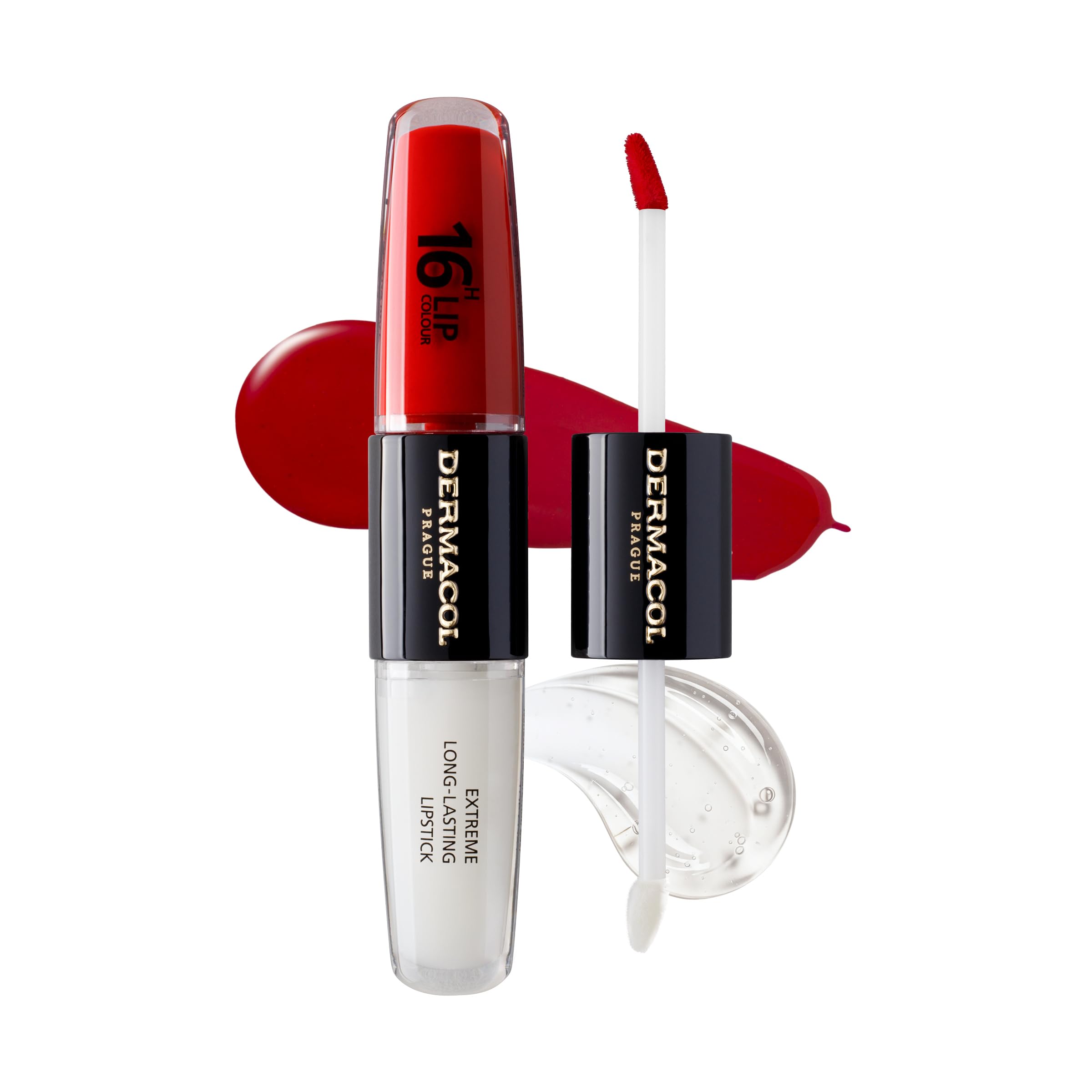 Dermacol 16-Hour Lip Color, Two-Phase Kissproof Lip Stain & Gloss, No.4