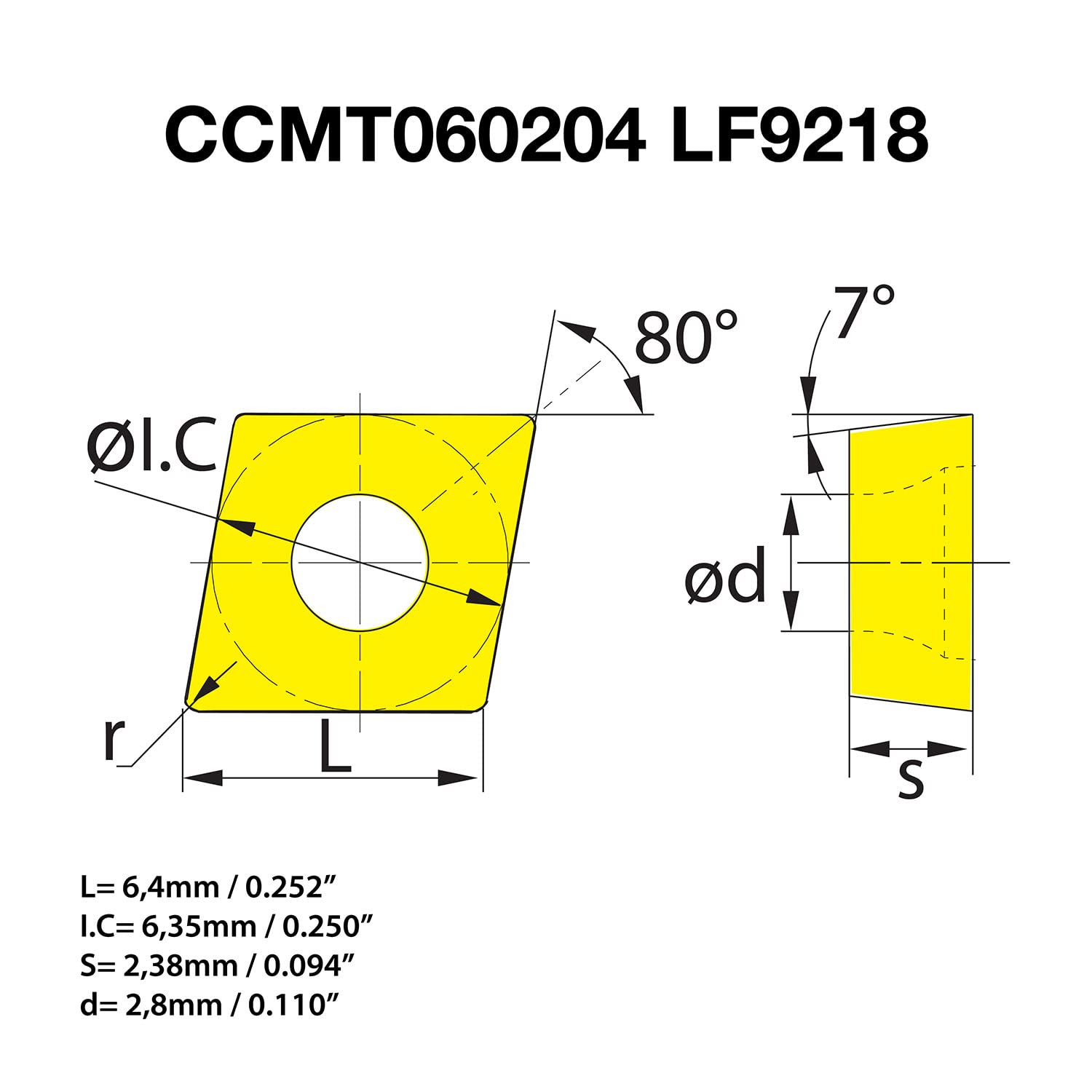 10pcs of CCMT060204 LF9218 (CCMT21.51) Indexable Carbide Lathe Inserts of CNC Lathes and Standard Lathes for Stainless Steel, Steel, Cast Iron and Other Metal Machining