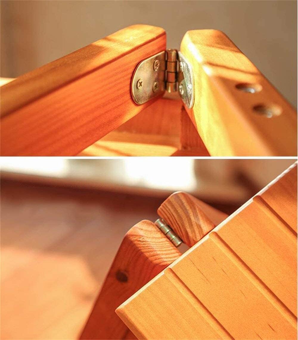 Wooden Step Ladders Folding Stool Solid Wood Ladder Chair Multifunctional Wooden Ladder Chair Foldable Shelving Ladder 3 Steps for Home Decoration and Library