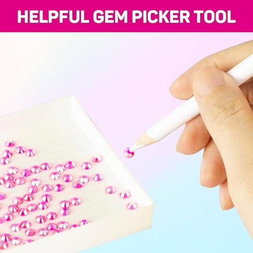 Miniatura 5 de 7500 diamantes de imitación de parte trasera plana de color rosa intenso con pegamento B-7000 para manualidades, ropa, ropa, zapatos, vasos, gemas