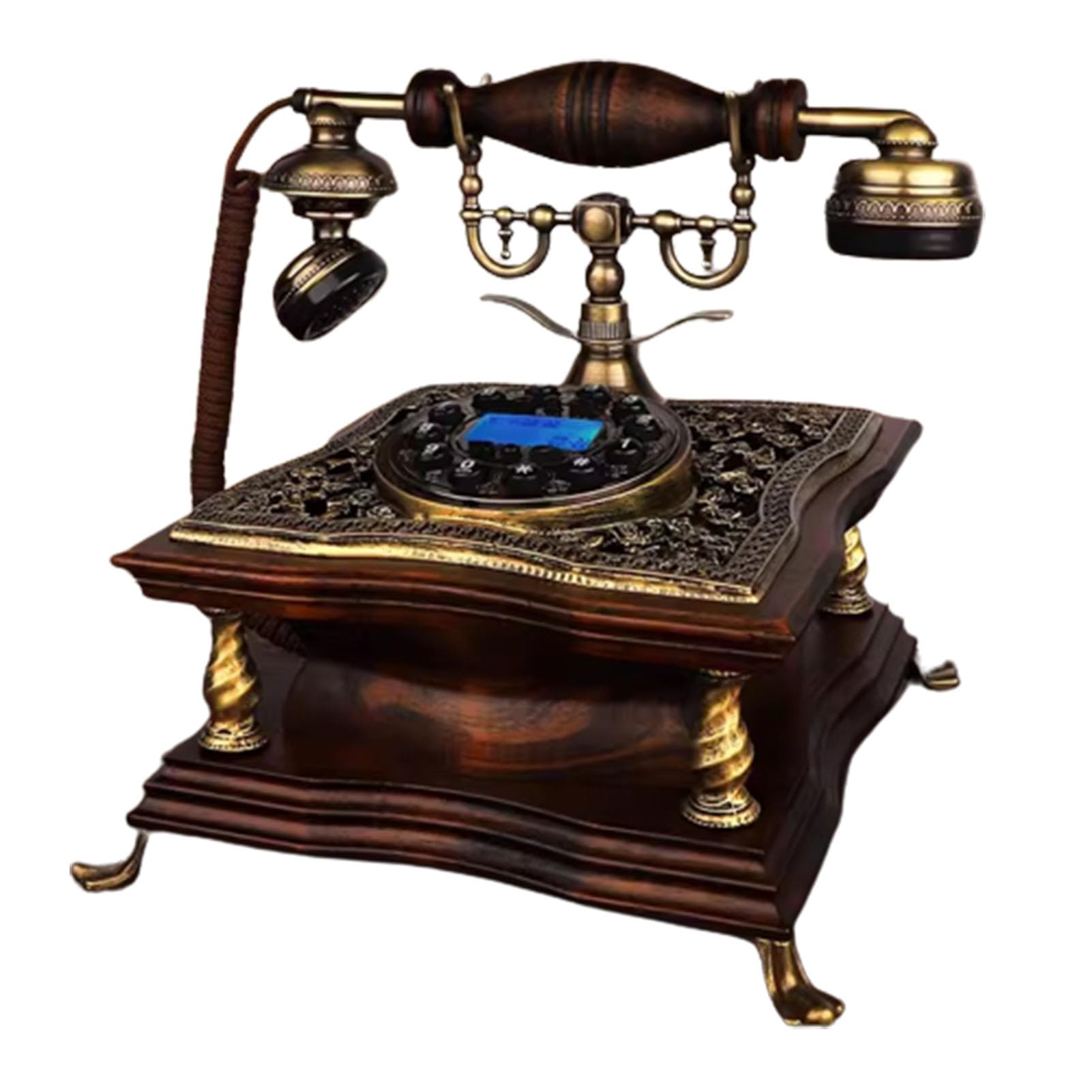 HJMMWT Klasyczny telefon retro w stylu vintage, przyciskany telefon przewodowy, staromodny telefon stacjonarny