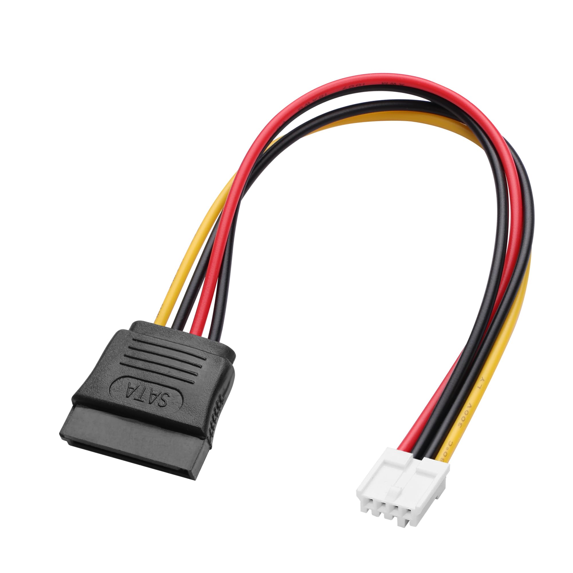 YAODHAOD 4-pinowy adapter Floppy na SATA 15 pinów 18 CM 3PCS, kabel zasilający do złącza zasilania Floppy do gniazda SATA, kabel zasilający IDE do Fujitsu D3003/Gigabyte GA-H110TN, zasilacz PC adapter