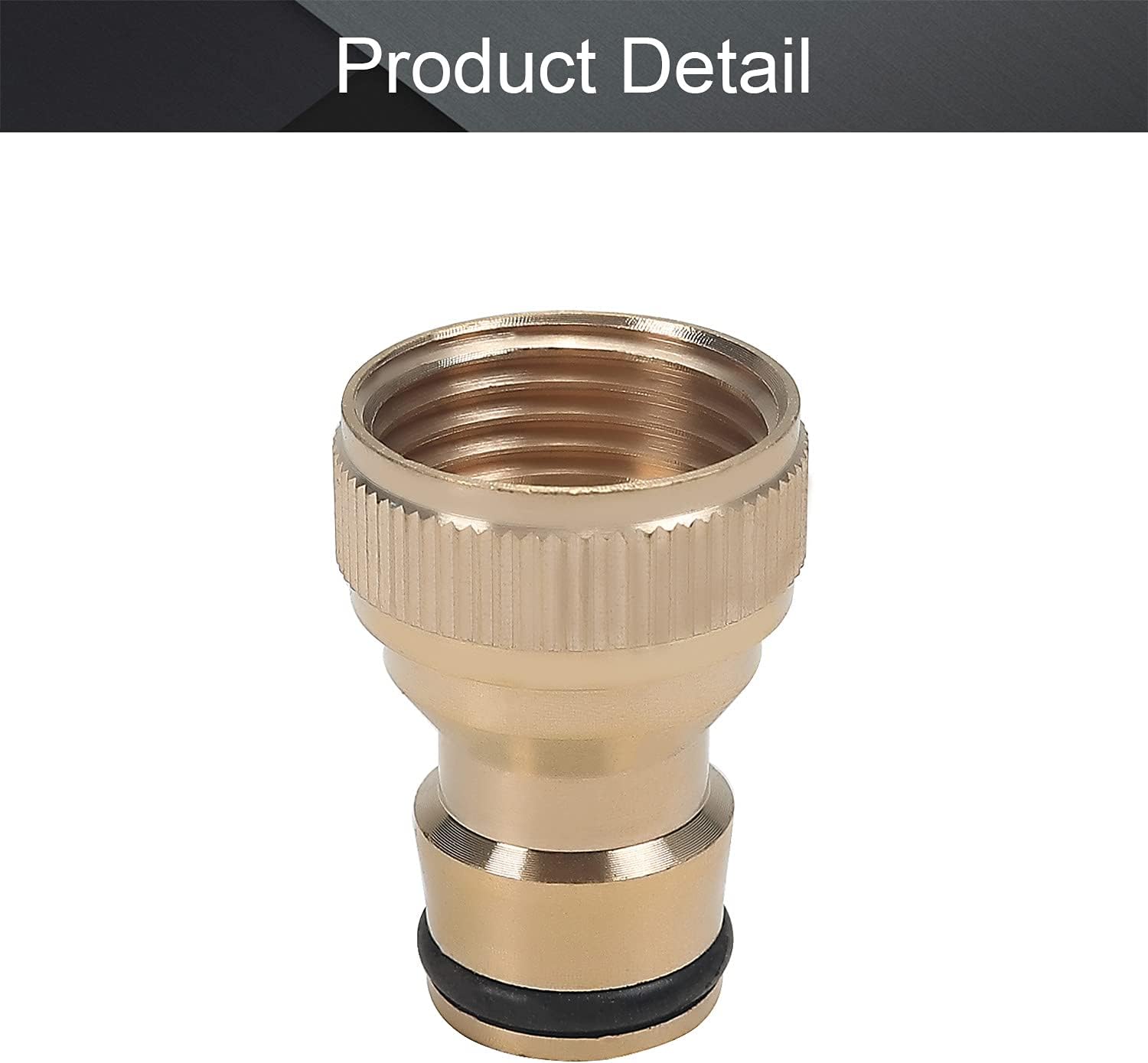 MroMax Garden Hose Quick Connect Brass Water Hose Fitting Connectors 1/2 PT Female Threaded Adapter Brass Tone 1pcs