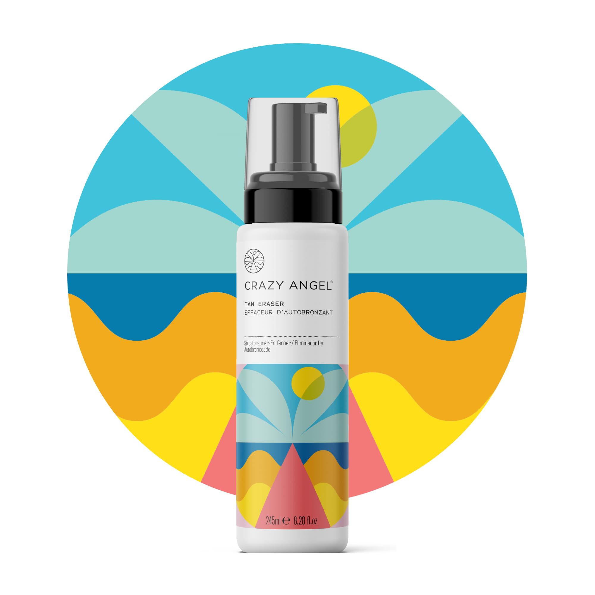 Crazy Angel Vegan Tan Eraser. Tan Removal Mousse. Made in UK. 245ml.