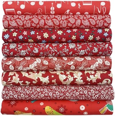 Tissu Coton Imprimé Esteve Rouge - Tissus des Ursules