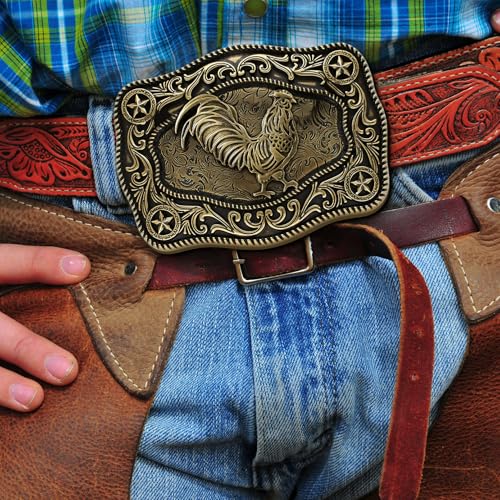 Image of Cowboy Belt Buckle for Men Western Cowgirl Rodeo Longhorn Bull Belt Buckles
