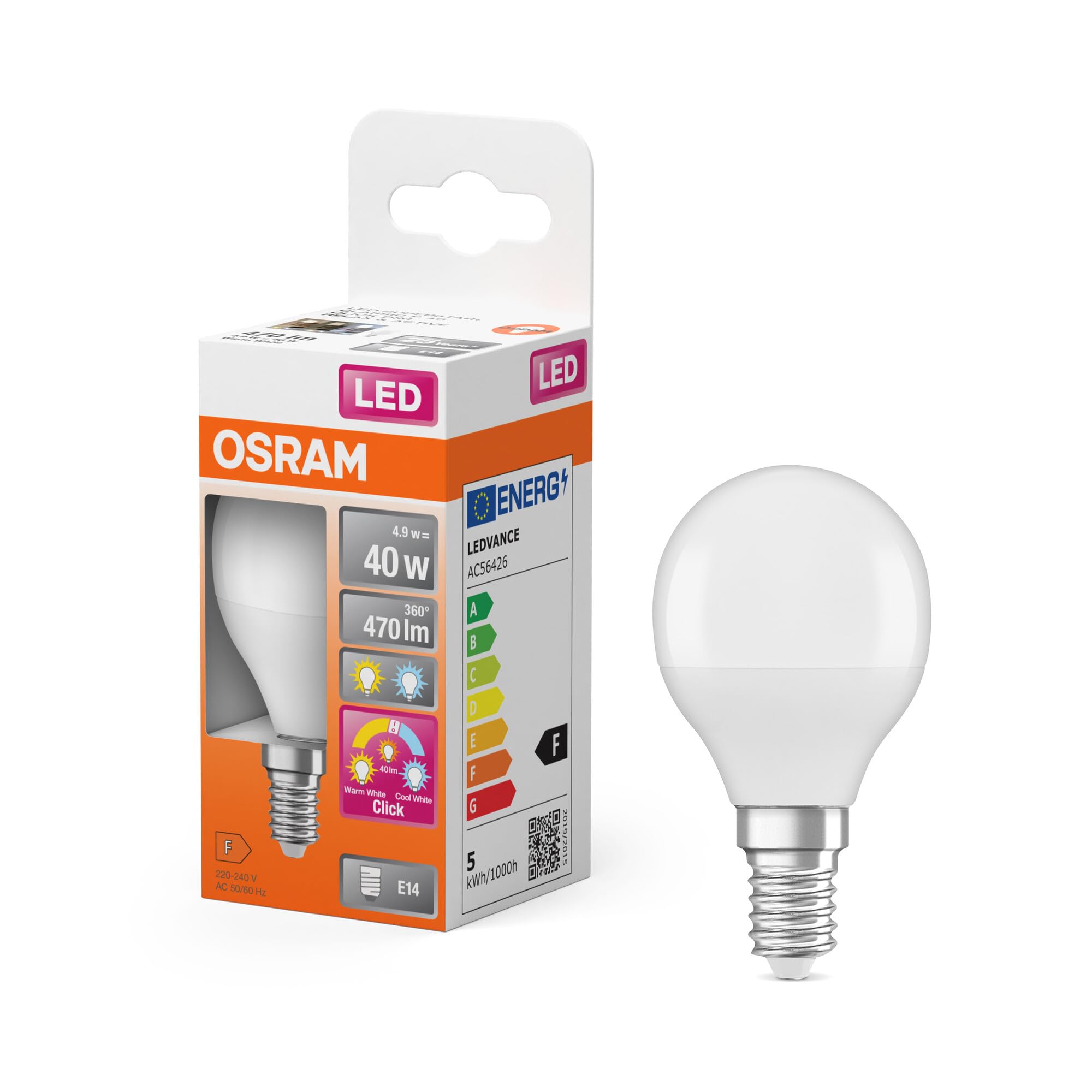 OSRAM LED Superstar Classic en forma de mini bola con tres escenas de luz: | , LED Lamps, 47.00 Millimetres dia, , Paquete de 6