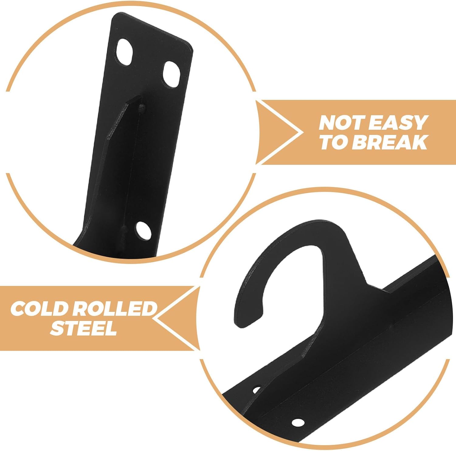 2pcs Closet Rod Support with Hook - 17.09 X 4.72 Inch Closet Rod Bracket Heavy Duty Wall Mounted Shelf Brackets for Hanging Clothes Curtain