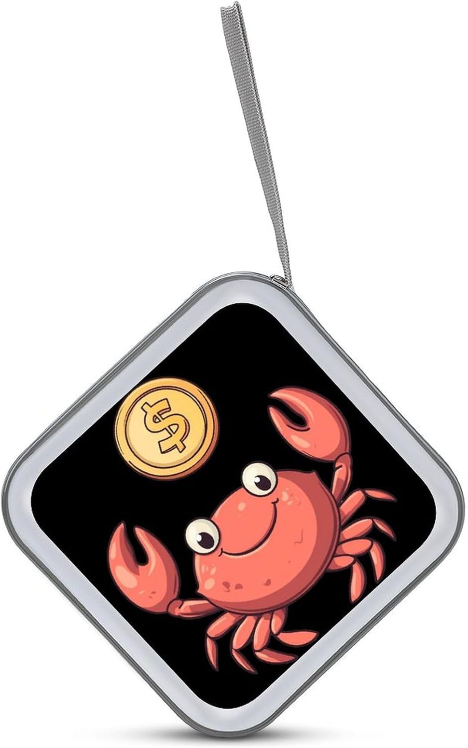 Red Crab Dollar Coin CD Case DVD Storage Holder Binder 40 Capacity | protective,hard case,protable loop,travel car use,zippered closure