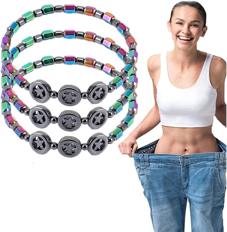 Miniatura 9 de Tobillera magnética delgada de hematita, tobillera delgada con terapia de hematita, ajuste de hematita, tobillera de obsidiana negra antihinchazón