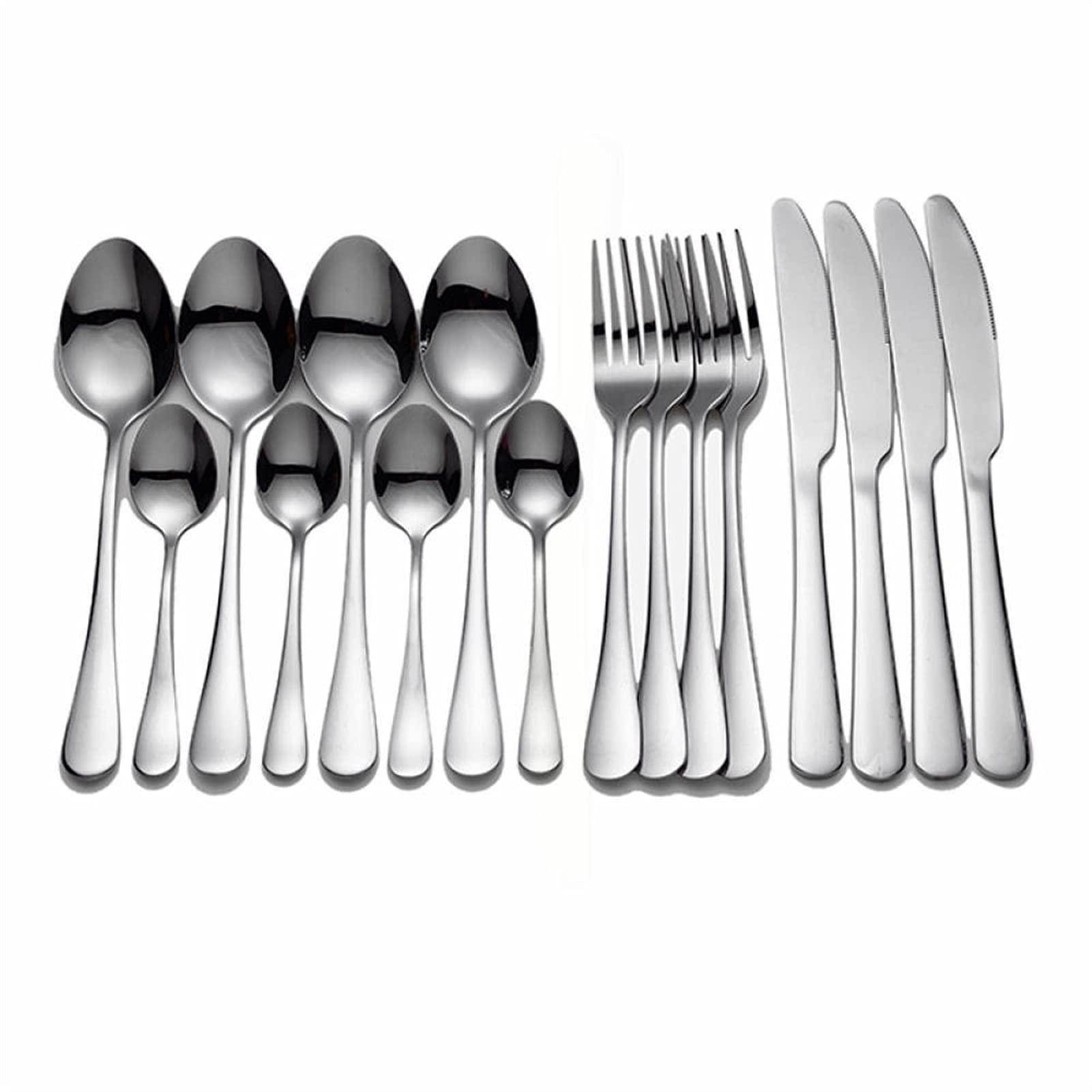 Bestecksets Schwarzes Geschirr Besteck Edelstahl Besteckset Gabel Löffel Messer Besteckset 16-teilig Geschirrset Western Edelstahl Dekoration