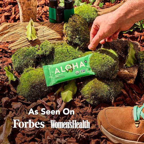 Image of ALOHA Organic Plant Based Protein Bars, Chocolate Mint, 1.98 Oz (Pack of 12)