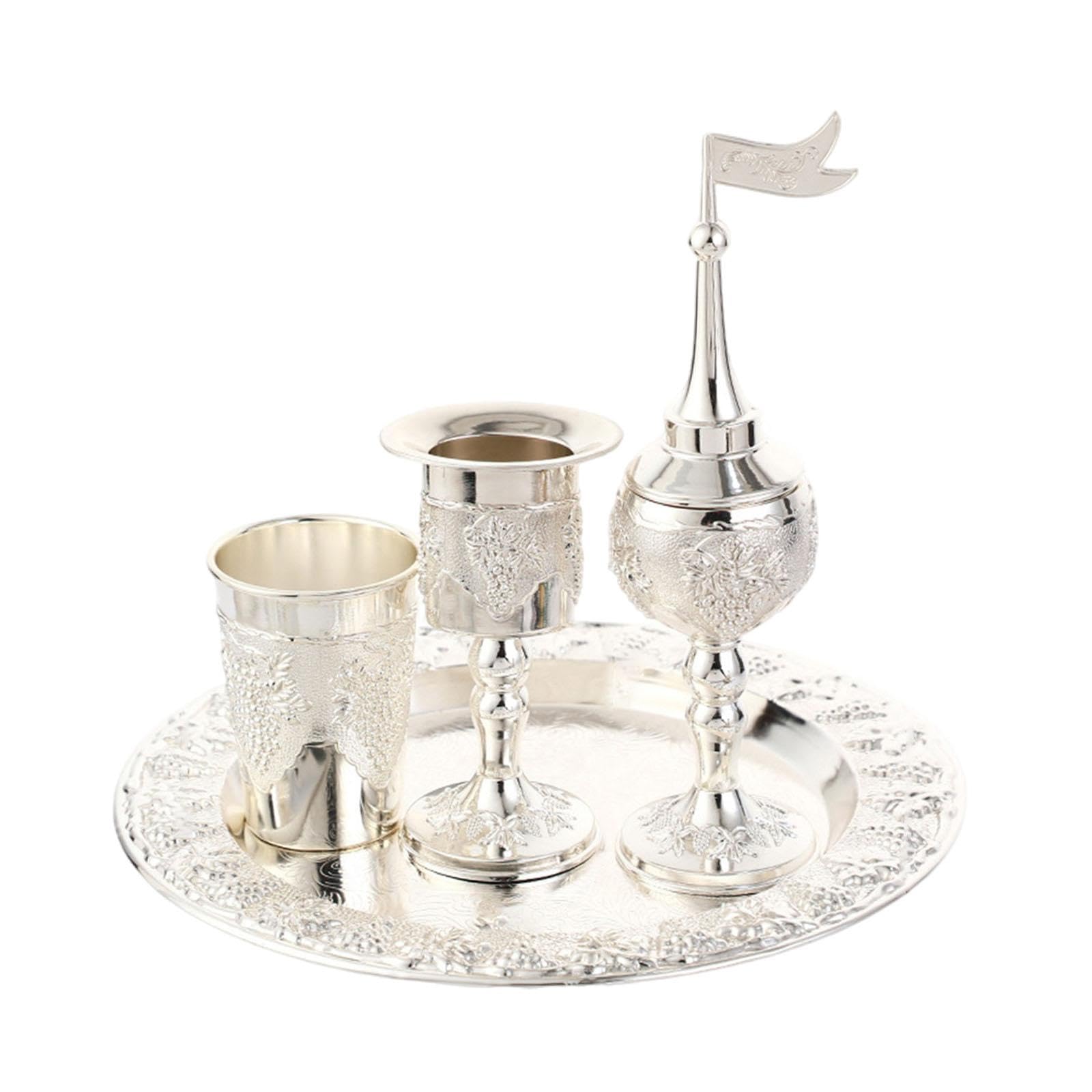 KESOTO Set di Decanter E Bicchieri per Vino, Calici da Vino in Metallo, Ornamenti retrò, Decorazioni, Decanter E Bicchieri, per Feste, Cene E FESTIVITÀ