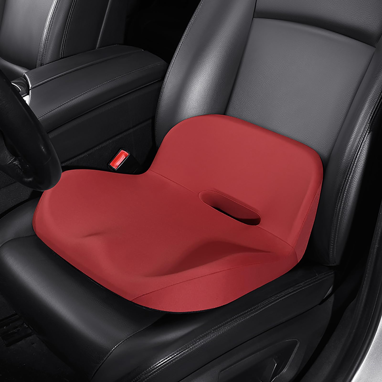 Coussin rehausseur Voiture, Protection des sièges d'auto, Coussin Voiture conducteur, Fournitures de Voiture pour Chaise De Voiture/Bureau/Maison/Fauteuil Roulant,Rouge