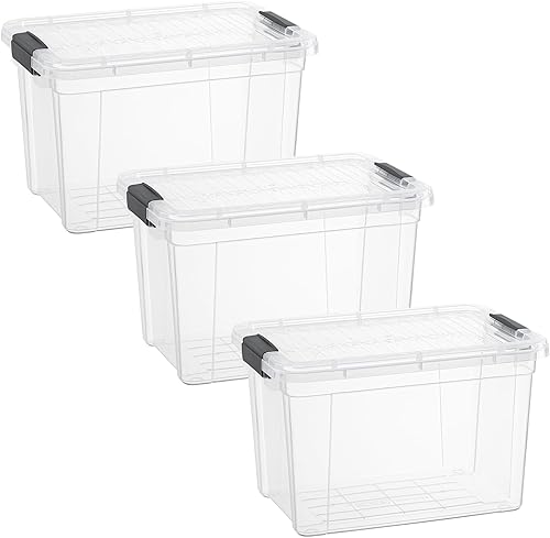 Miniatura 18 de Superio Cajas de almacenamiento transparentes con tapas, contenedores de plástico de 2.5 cuartos de galón para organizar, cajas apilables, sin BPA,