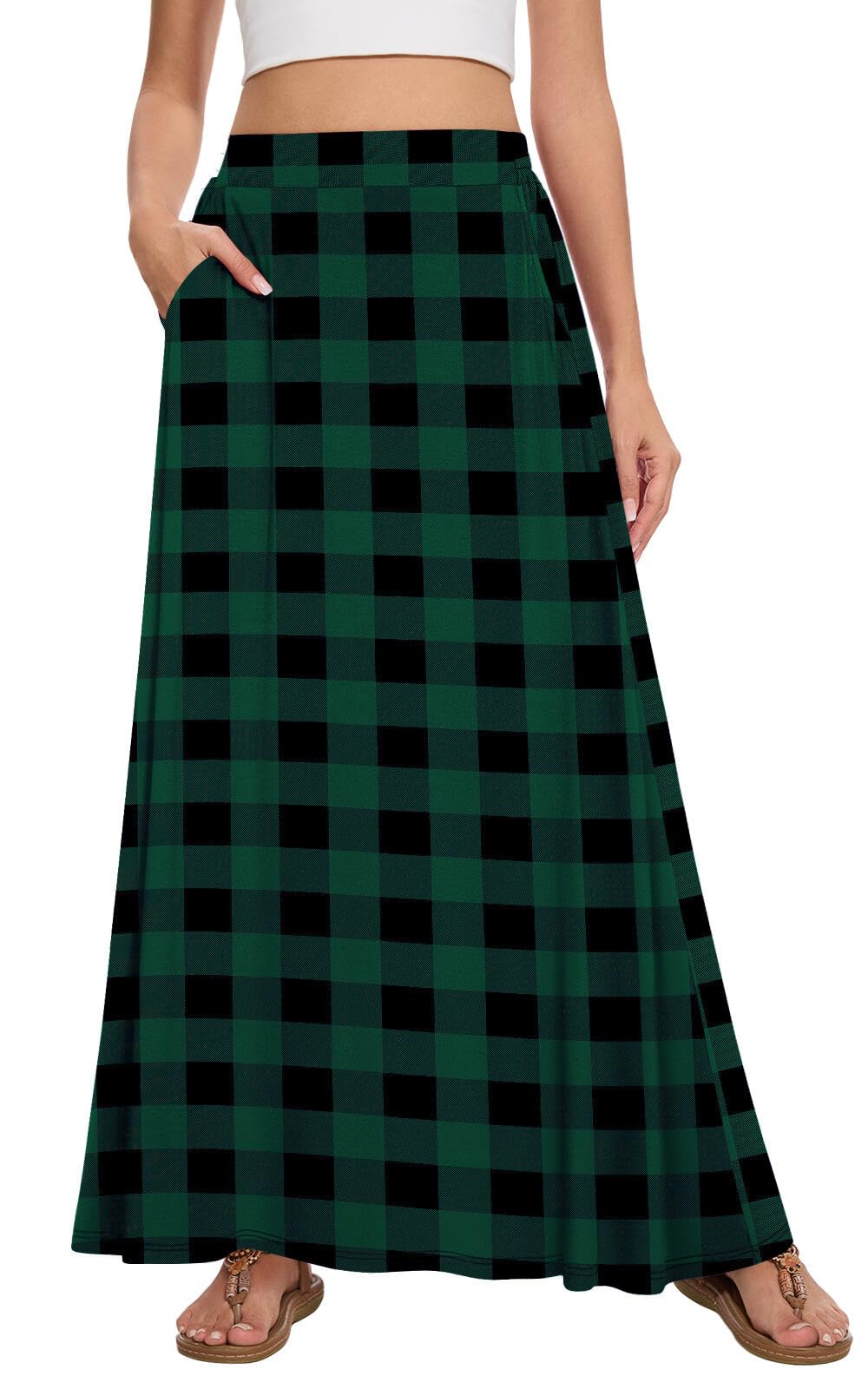 Womens Maxi Skirt Long Flowy Summer A-Line High Waist Skirts