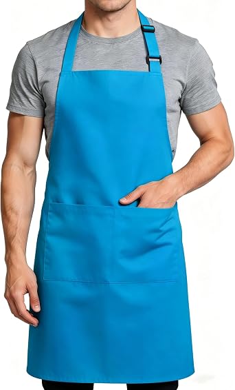 Large Chef Apron for Men and Women, Cooking Kitchen Aprons with 2 Large Pockets Water Oil Resistant