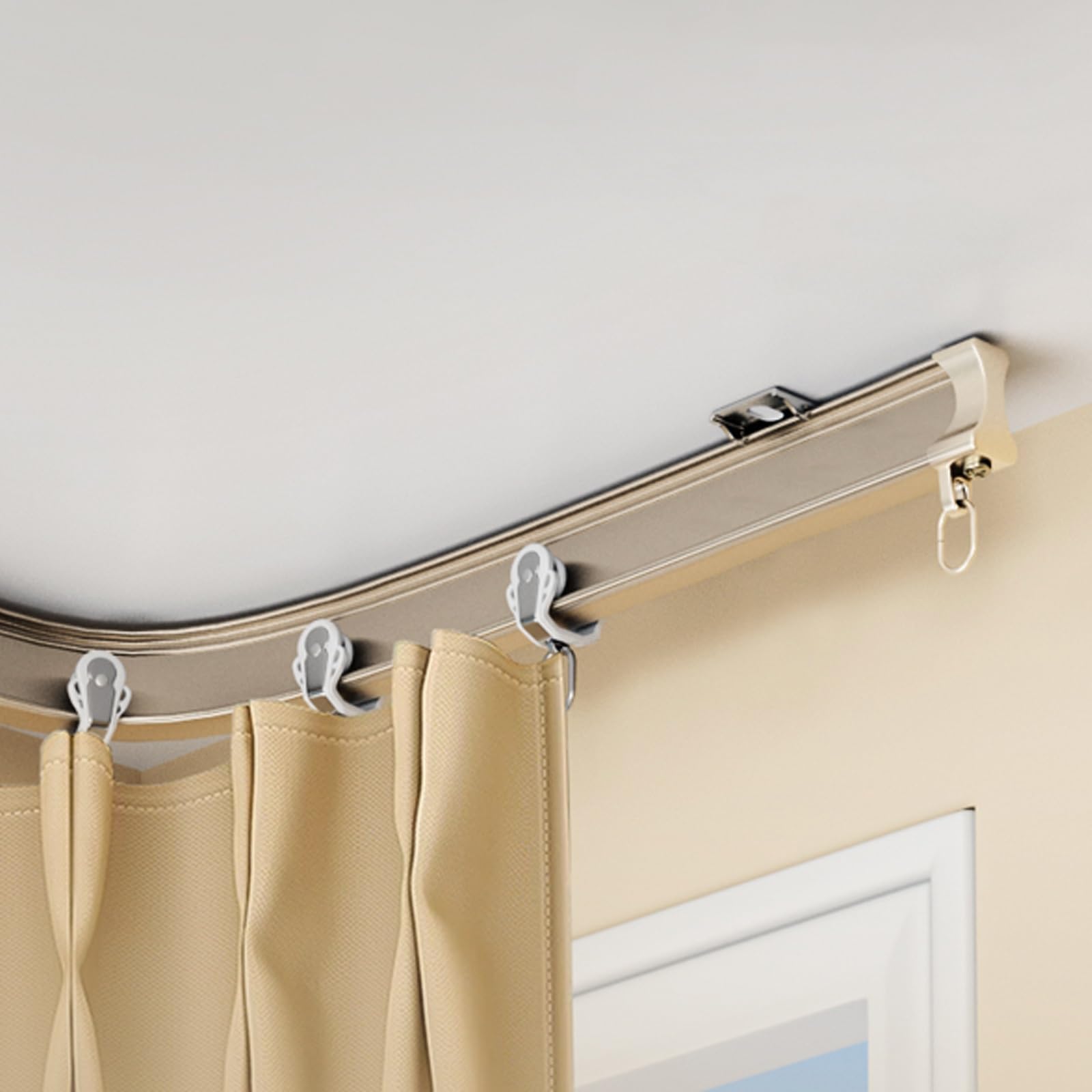 Rail de plafond flexible champagne facile à monter pour séparation de pièce