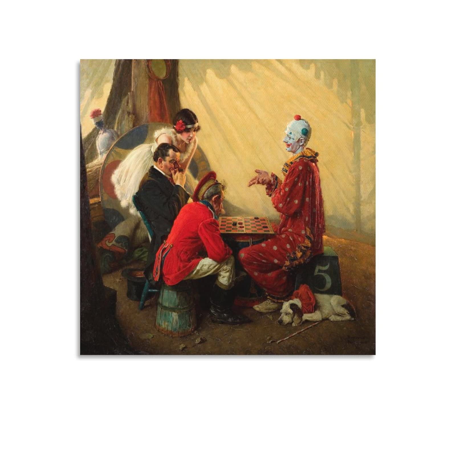 Amazon.com: 35+ Norman Rockwell Wall Art Painting Checkers (Game