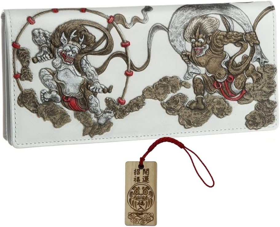 Amazon | [SakuraZen] 風神雷神 長財布 メンズ ウォレット 和柄 和彫り 