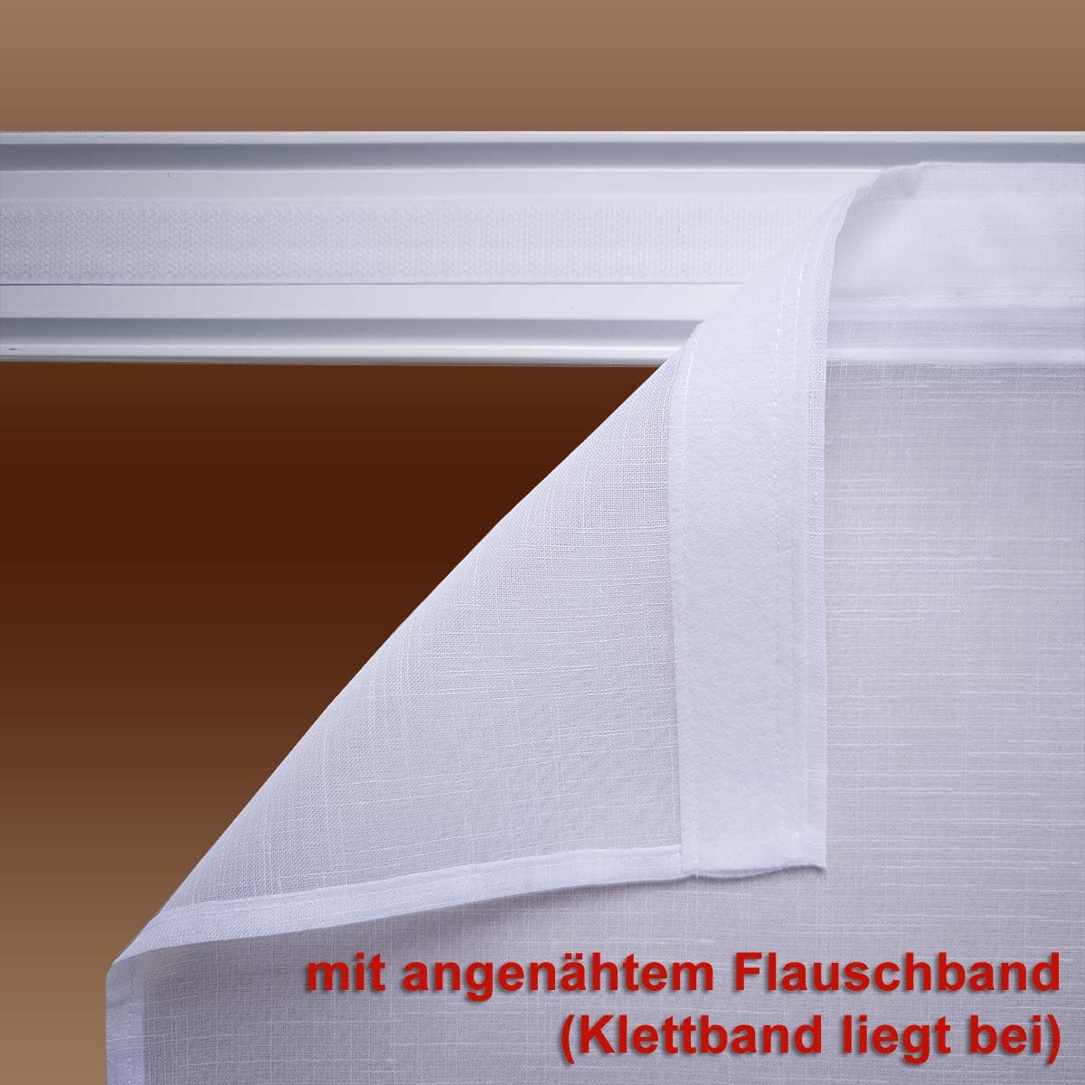 Flächenvorhang Carmelita mit Vogtländischer Spitze weiß | Landhaus-Flächengardine in Käseleinenoptik | Schiebepaneele mit moderner Stickerei handgefertigt | Schiebegardine Höhe x Breite 80 x 40 cm