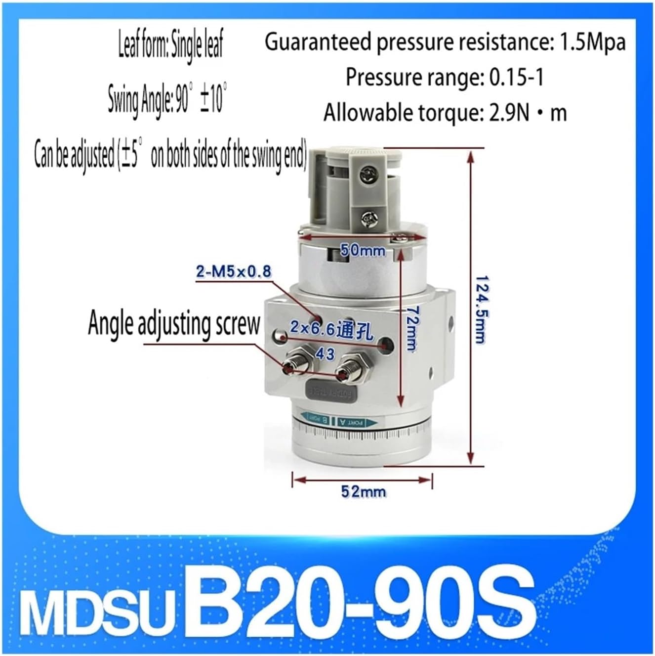 Vane type rotary swing table swings the cylinder MDSUB20-180S MSUB1-90S MSUB7-90S MDSUB3-90S MDSUB3-180S MDSUB3-180S MDSUB7-90S(MDSUB20-90S)