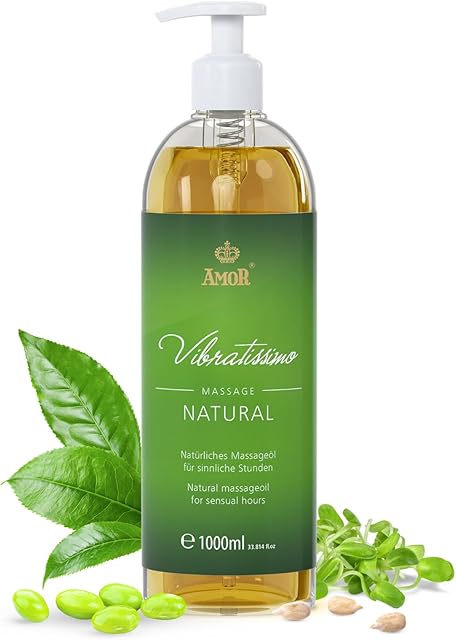Natural Vibratissimo  olejek do masażu dla zmysłowej przyjemności, olejek do masażu erotycznego, 1000 ml
