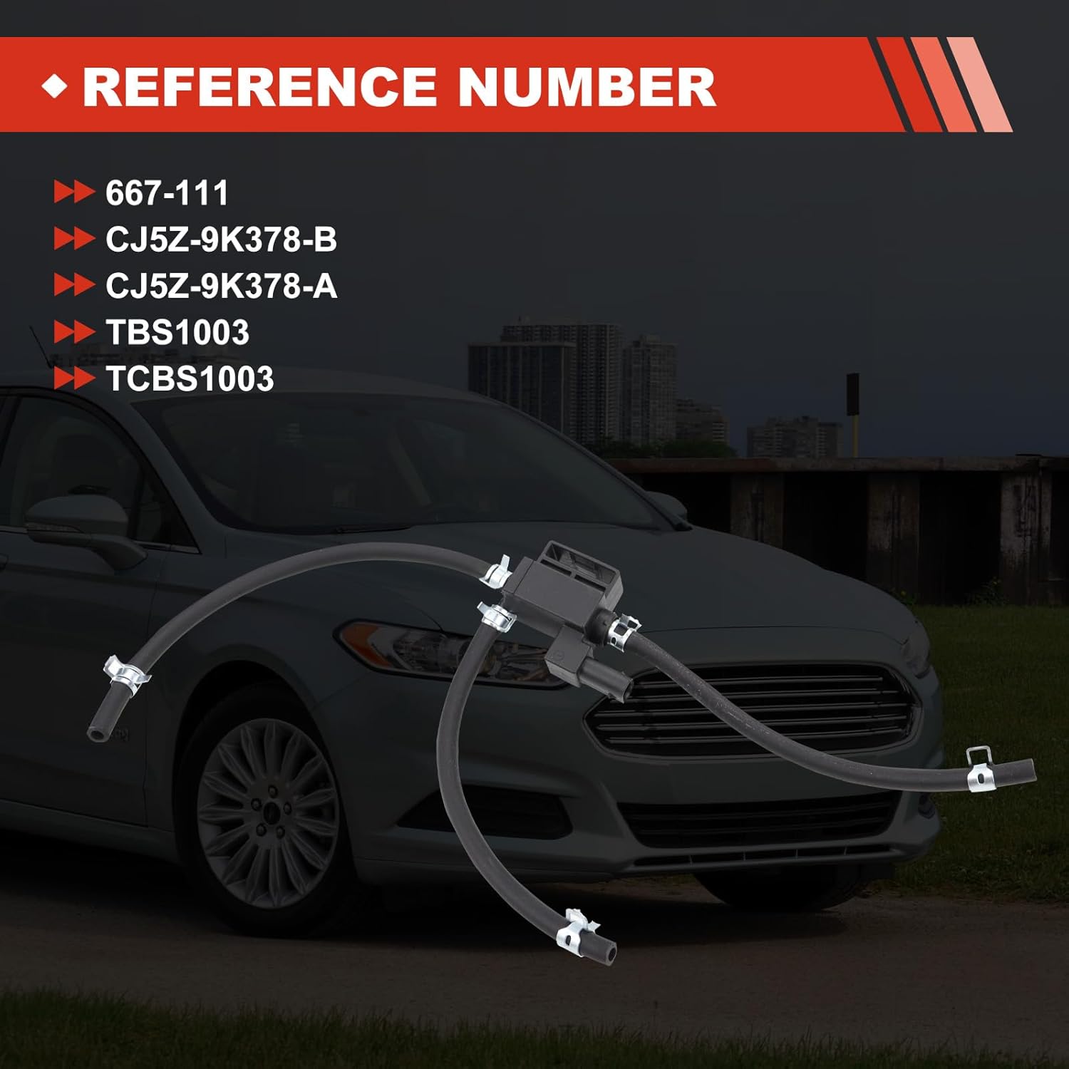 Turbocharger Boost Solenoid Valve with Pipe Compatible with Ford Escape Fusion Fiesta Transit Connect Van 1.6L Turbo Replace 667-111 CJ5Z-9K378-B CJ5Z-9K378-A