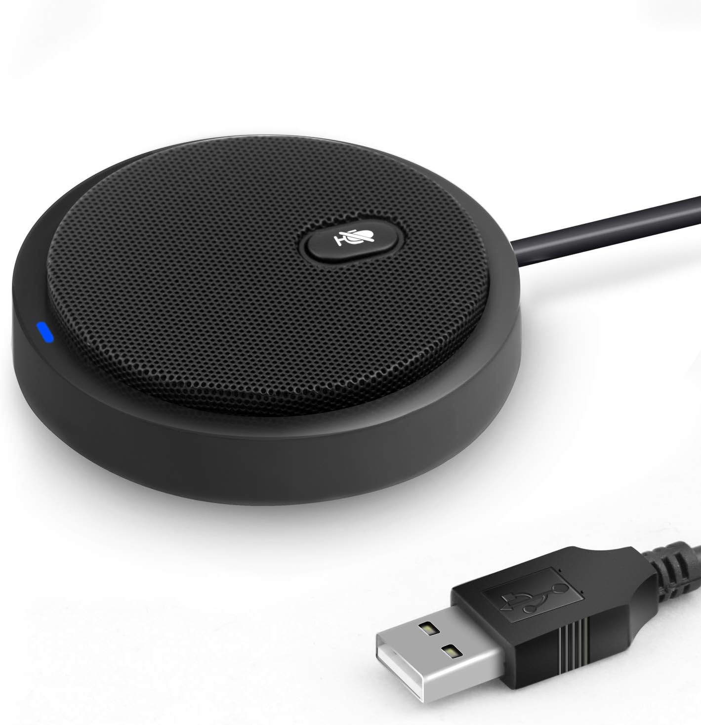 USB Computer Microphone, Portable Stereo Omnidirectional Condense Conference Microphone, No Drivers to Install with Mute Mode, PC Microphone for YouTube, Twitch, skype, FaceTime, Gaming