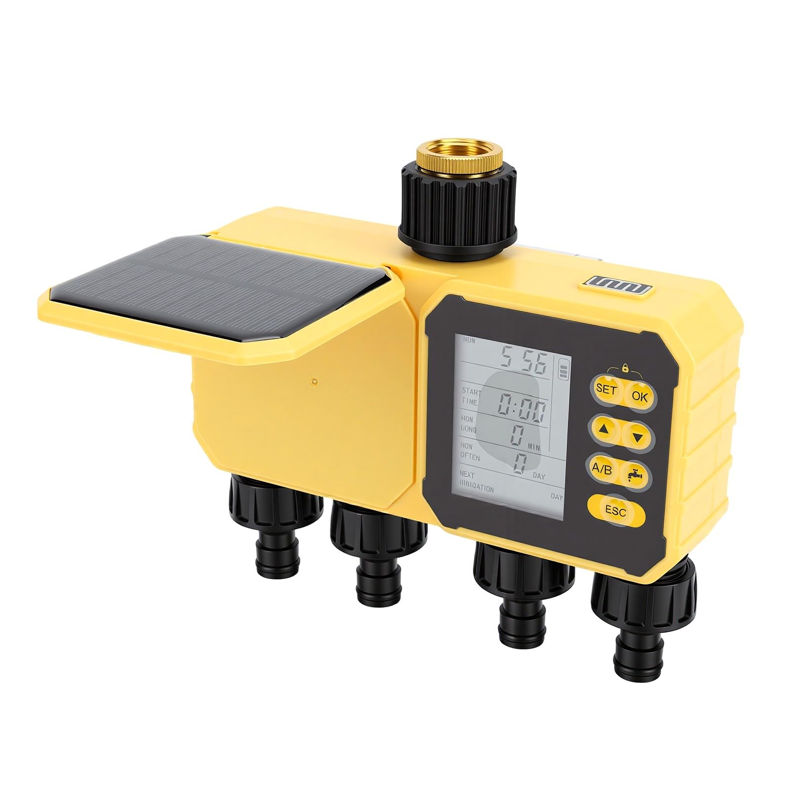 Fockety Programmatore Solare WiFi per Irrigazione, Batteria Ricaricabile da 500 MAh, Ottone