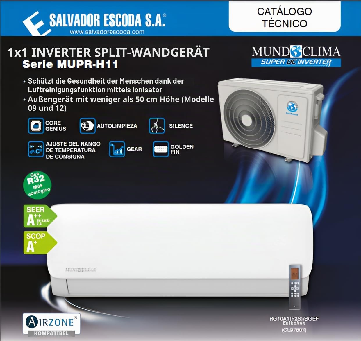 MUNDOCLIMA MUPR-12-H11 Klimaanlage, 3500 W