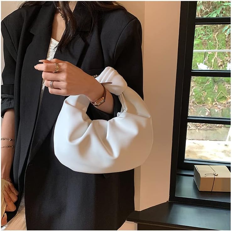 Women's Dumpling Bun Fold Knot Design Cloud Bag Handbag