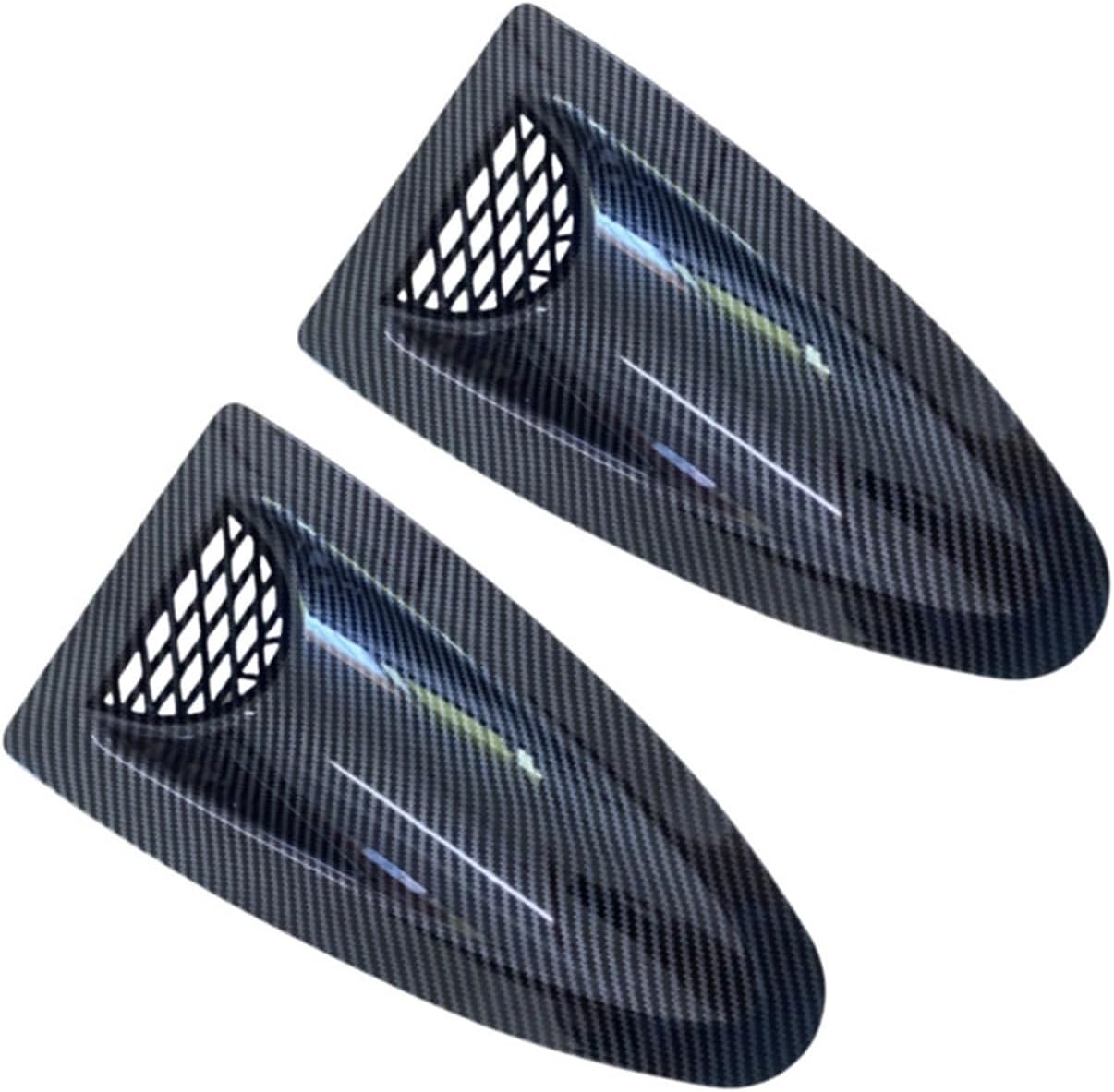 Universal Car Front Engine Hood Vents Compatible With Honda Civic Accord 8th 9th 10th 11th EK EG Air Scoop Bonnet Glossy Black/Carbon Look(2pcs-Glossy Black)