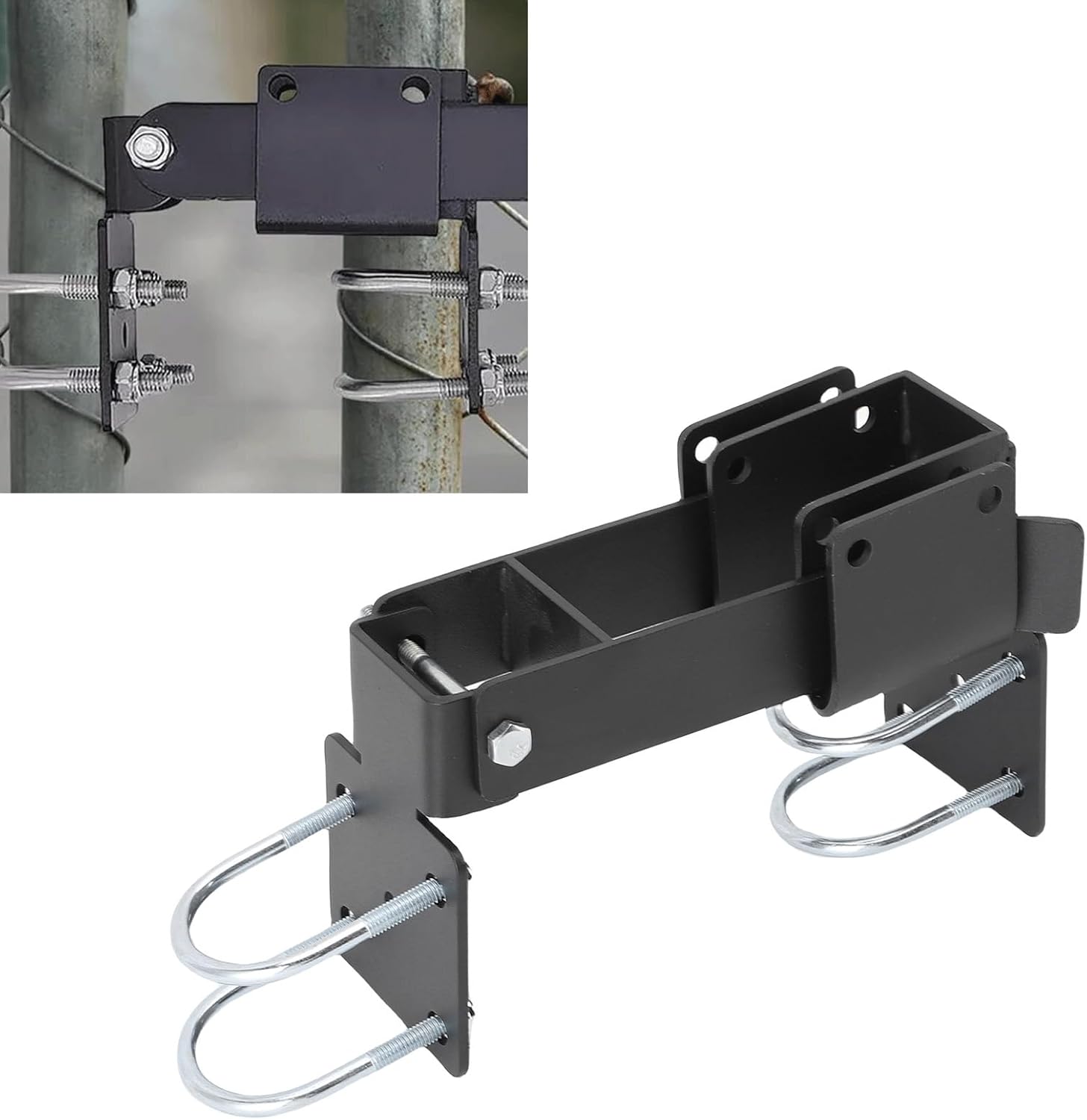 Chain Link Residential Strong Arm Double Gate Latch, Chain Link Farm Fence Gate Latches, Chainlink Metal Gates Latch for 1.375in Gate Frames Pipe