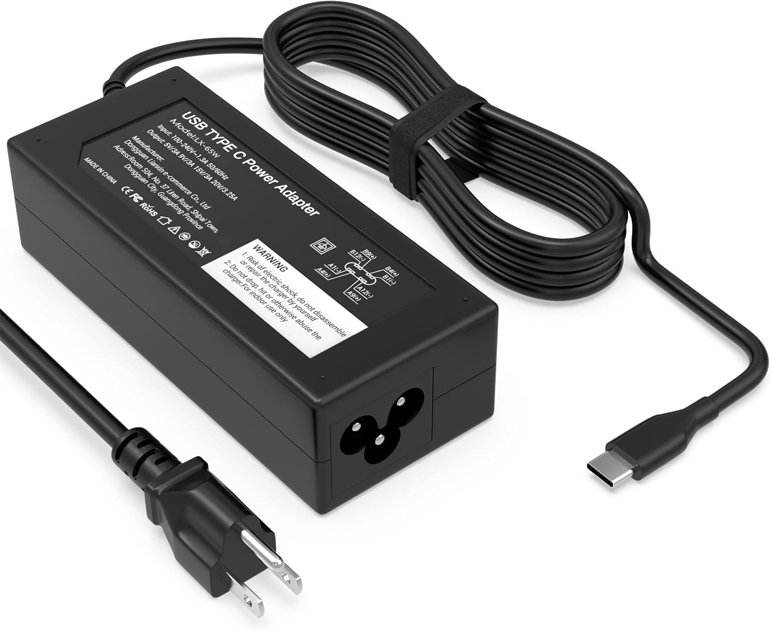65W USB C Laptop Charger Compatible with Dell Laptop Charger and More Chromebook Type C Power Cord Thumbnail