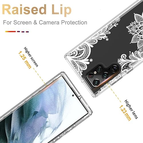 Miniatura 2 de Funda para Galaxy S22 Ultra/Samsung S22Ultra SM-S908U con protector de pantalla de vidrio templado, funda protectora de cuerpo completo con diseño