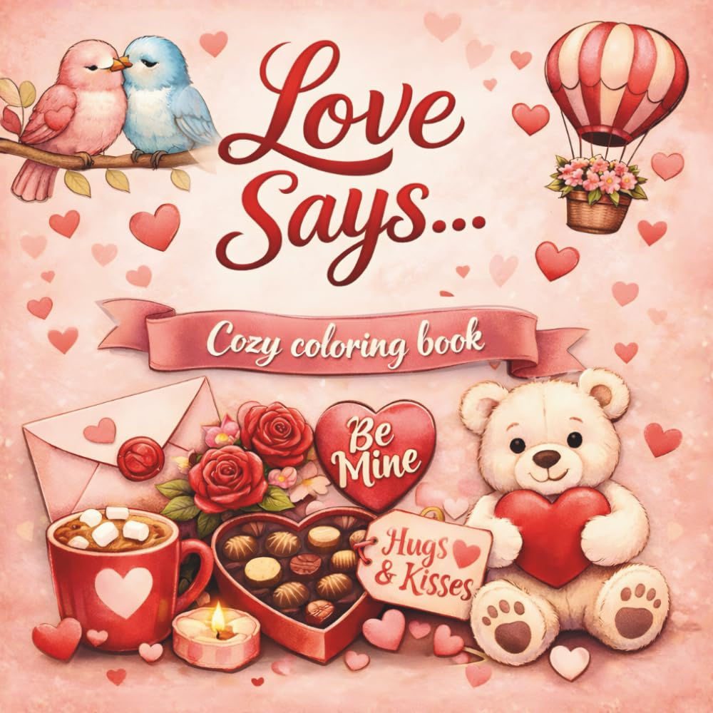 "Love Says..." love affirmation cozy coloring for stress and anxiety relief.: Comforting, positive sayings for teens and adults