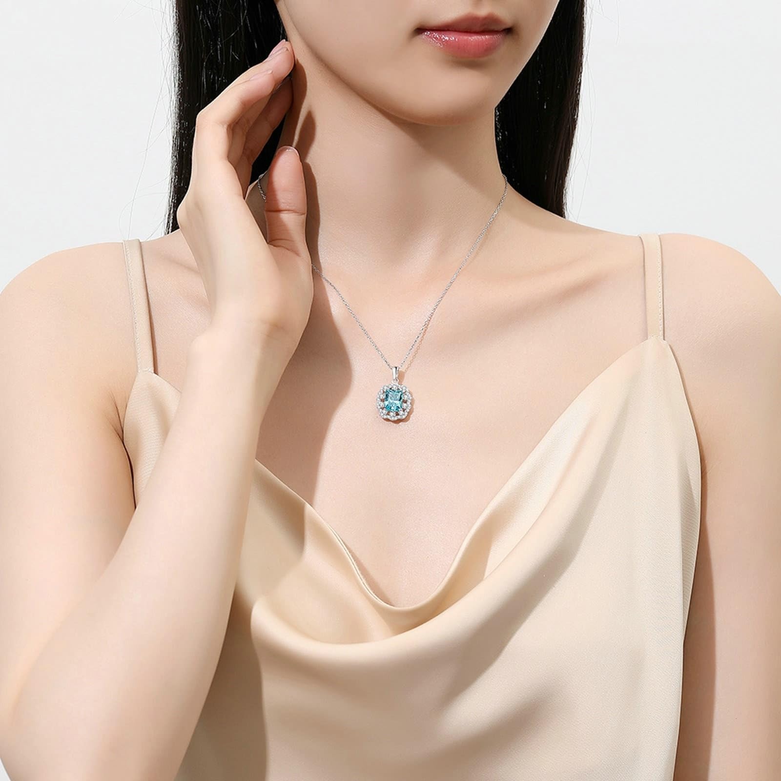 Naszyjnik z żółtego złota 18K Au750 z radianem topaz, luksusowy wisiorek 45 cm