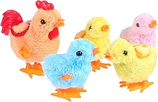 NOLITOY 5 Peças De Pelúcia Frango Enrolado Bichos De Pelúcia Fofos Cachorros De Pelúcia Para Crianças Brinquedos De Frango Brinquedos De Corda De Desenho De Pintinho Brinquedo De Corda De