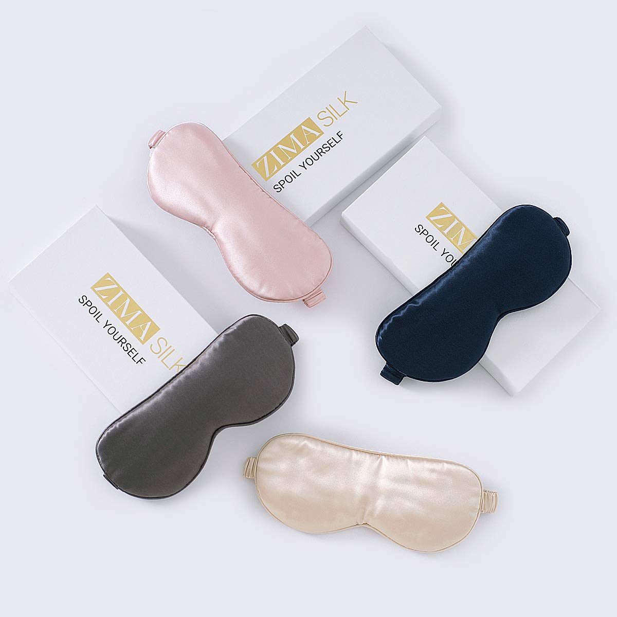 ZIMASILK Verstelbaar 100% 22 Momme Mulberry Silk slaapmasker om te slapen, gevuld met premium moerbeizijde, zachtste en ademende oogslaapmasker (hemelsblauw