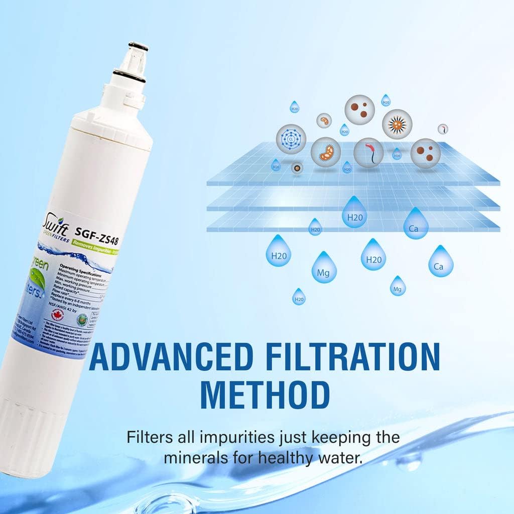 Swift Green Filters SGF-ZS48 Compatible Refrigerator Water Filter for Pro 48, 4204496, 4290510, 4204490, EWF-8003A (3 Pack),Made in USA