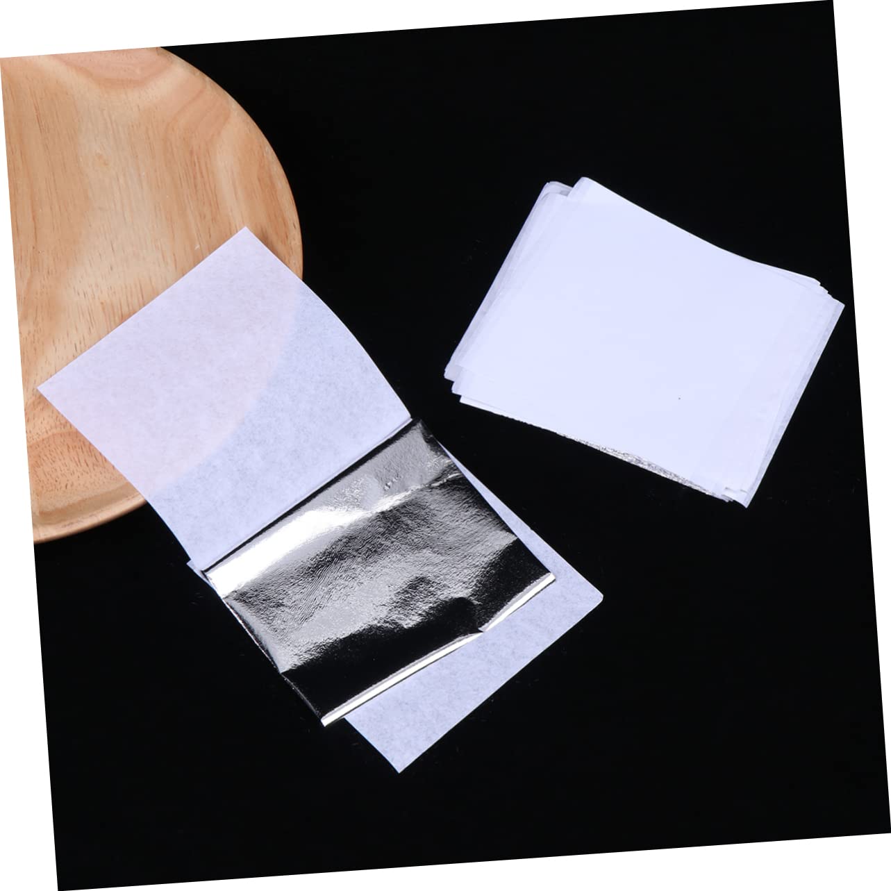 IWOWHERO Silver Foil Sheets 100 Sheets 9x9cm Imitation Leaf for Manicure Craft Decoration