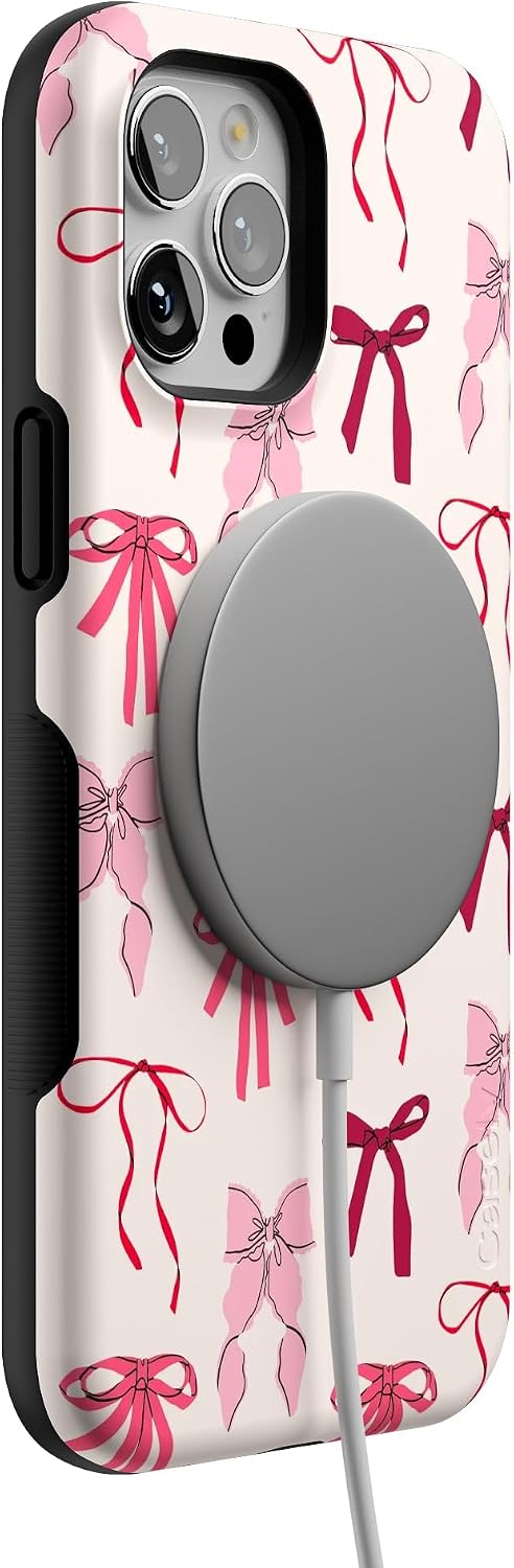 Casely iPhone 12 Pro Max Case | Pink Bows | Lover Girlie | Bold Protective Design | MagSafe Compatible Design