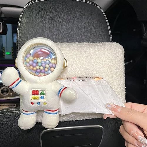 Rebesco Bonita caja de pañuelos de dibujos animados de felpa, soporte para pañuelos de automóvil, caja de almacenamiento de pañuelos para colgar el